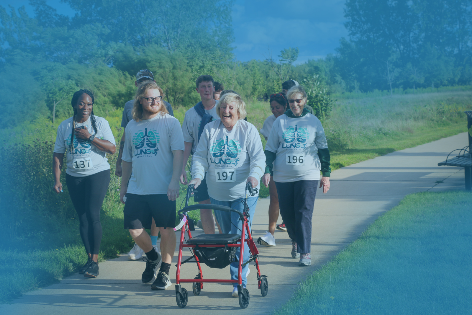 Crowd celebrating at finish line