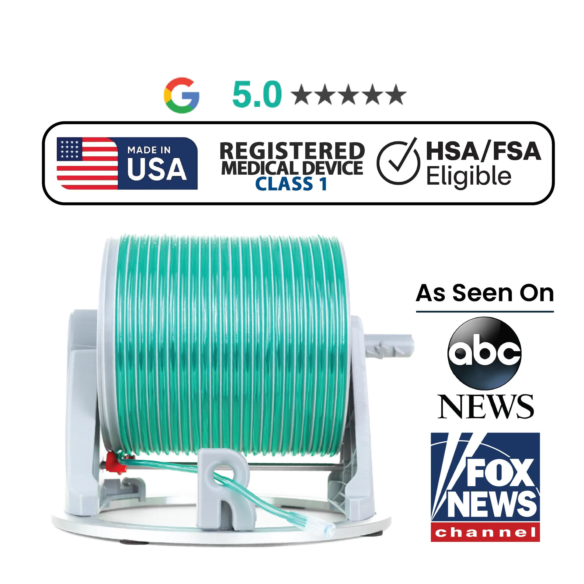 What is the best oxygen hose reel in a real home setting with clean hose organization