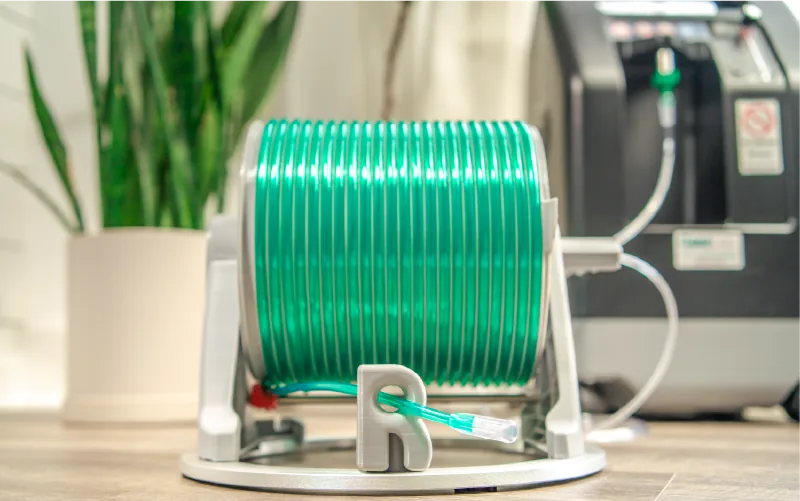 Buddy medical oxygen tubing reel: retractable oxygen tubing reel for home safety