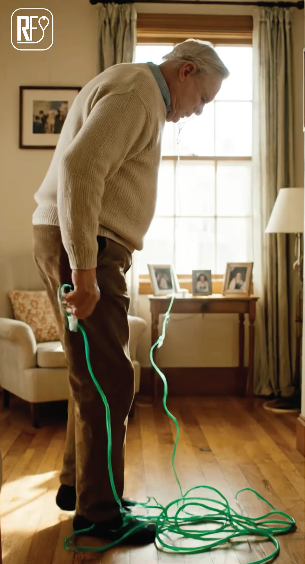 Why oxygen tubing tangles around furniture and floors